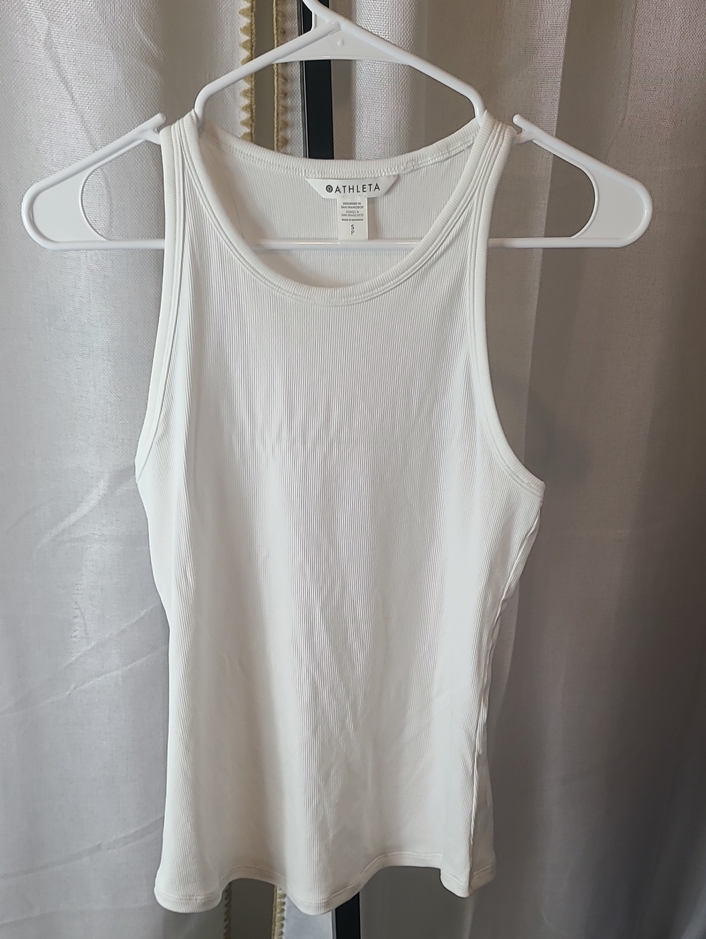 Athleta White Ribbed Tank Top Size Small. New Without Tags - Picture 1 of 4